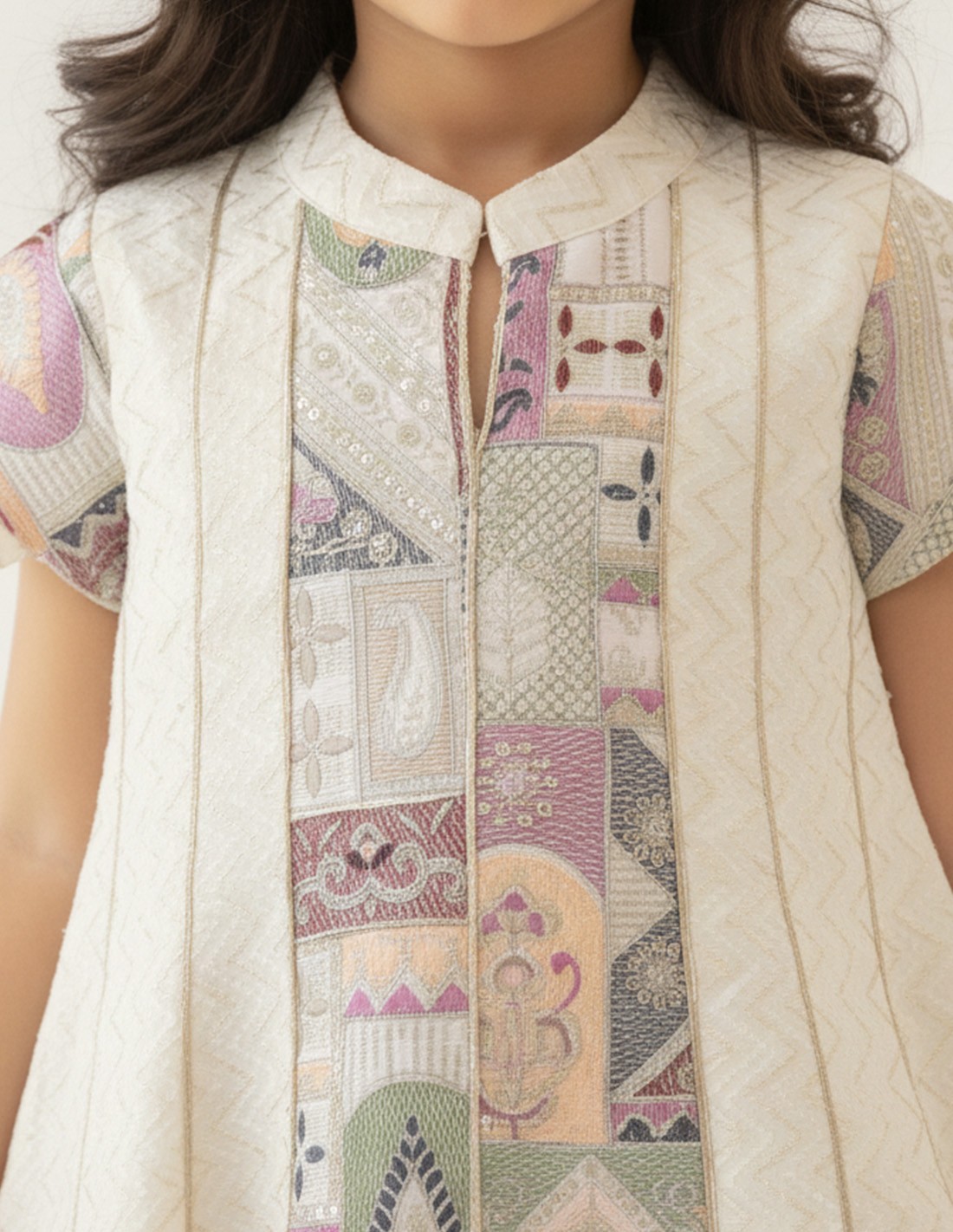 Elegant Beige girls' jalabiya.