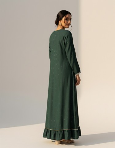 Light Blue Jalabiya with Golden Embroidery