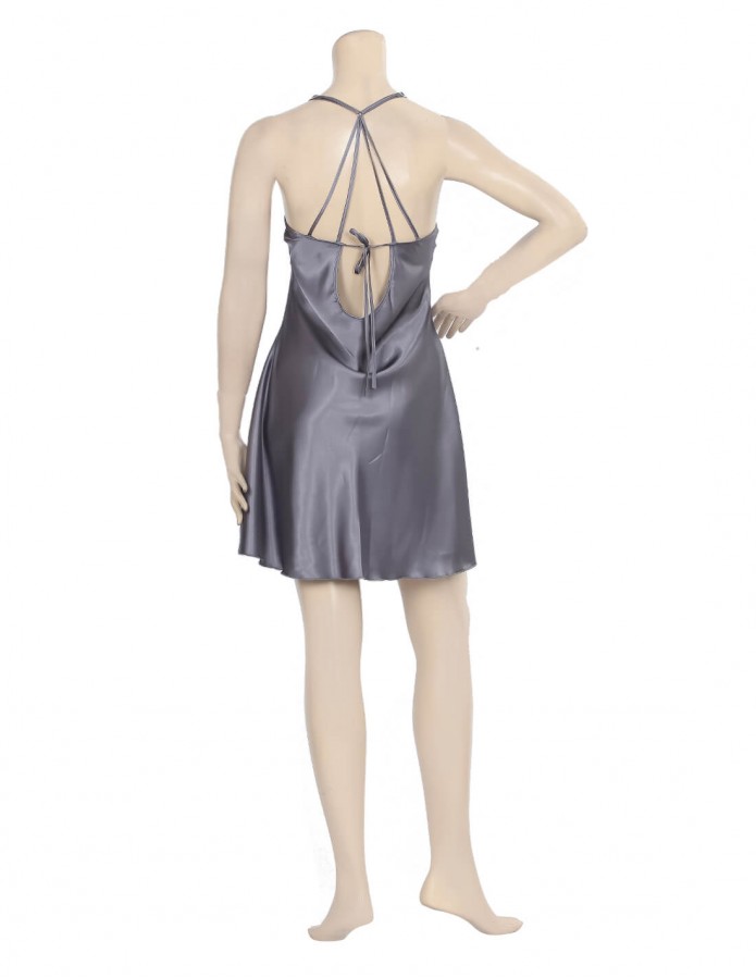 Graphite Halter Mini Slip