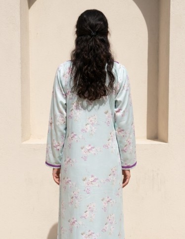Sky blue floral jalabiya