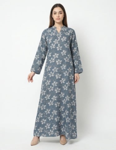 "Modern Style" Floral Jalabiya with Contemporary Cut.