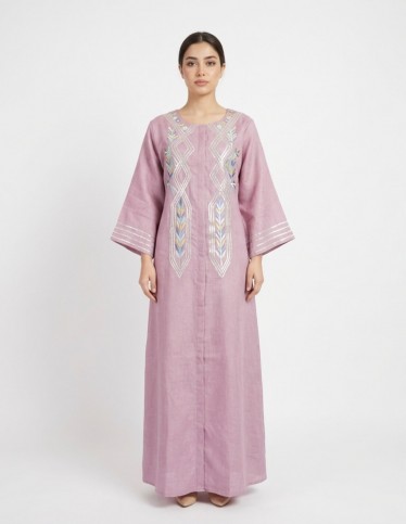 "Rose Garden" Reception Jalabiya with Elegant Embroidery.