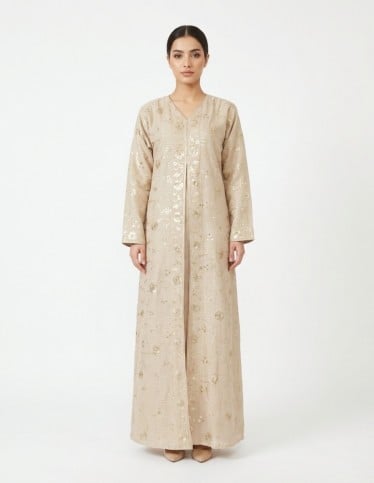 "Thuraya" Luxury Reception Jalabiya with All-over Sequin Embroidery.