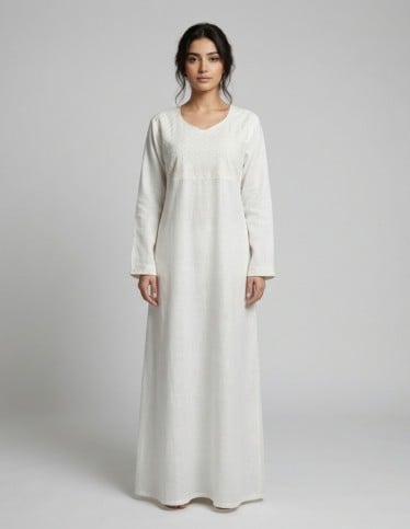 "Al-Jawhara" Jalabiya with Direct Chest Embroidery.