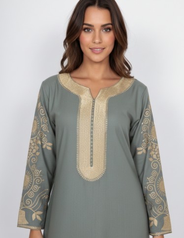 "Al-Wafa" Luxury Reception Jalabiya  Royal Embroidery on Chest & Sleeves