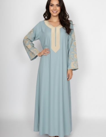 "Sultana" Luxury Reception Jalabiya  Exquisite Chest & Sleeve Embroidery