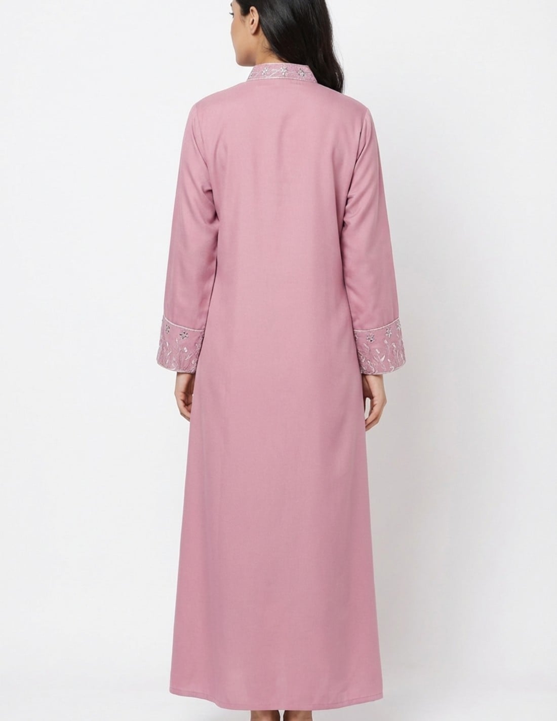 "Asayel" Reception Jalabiya  Wide Sleeve with Luxury Silk Thread Embroidery.