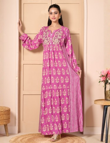 "Nesma" Rayon Jalabiya – Exquisite Hand-Embroidered Craftsmanship.