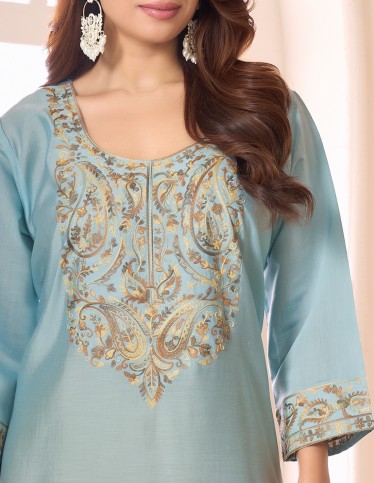 "Kashmir" Daily Jalabiya Soft Crepe with Direct Kashmiri Embroidery.