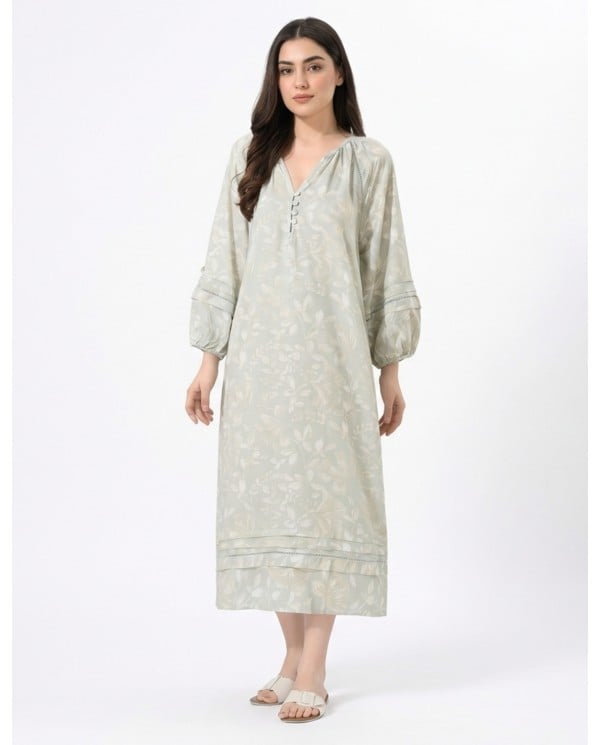 Esmeralda Bohemian Lantern Sleeve Nightdress (Pearl White)
