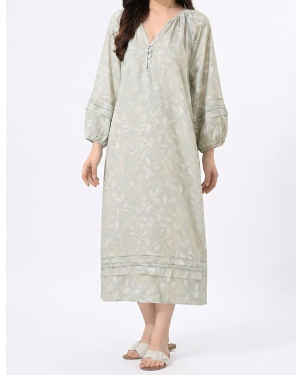 Esmeralda Bohemian Lantern Sleeve Nightdress (Pearl White)