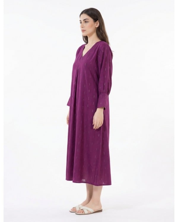 V-Neck Purple Long Sleeve Loungewear Gown
