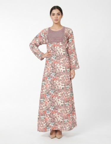 Renad" Casual Tulip Print Jalabiya