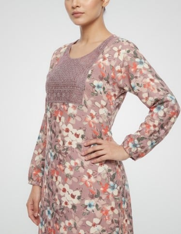 Renad" Casual Tulip Print Jalabiya