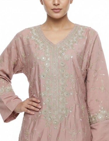 Embroidered Mauve Jalabiya