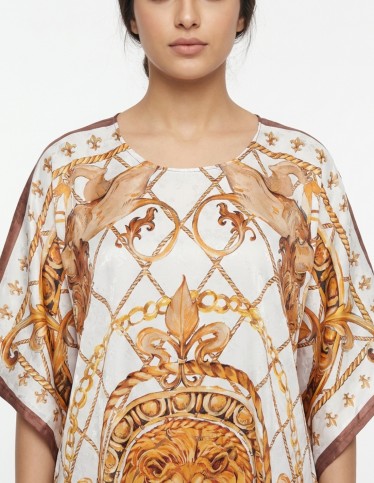Royal Lion Print Kaftan Jalabiya