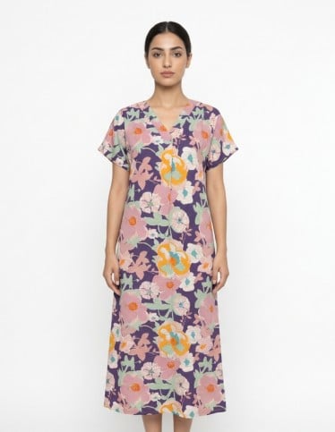 Floral Meadow V-Neck Jalabiya