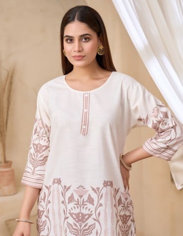 Elegant Floral Co-ord Set - Tunic & Trousers