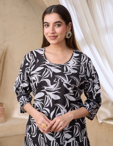 Modern Abstract Print Co-ord Set - Tunic & Trousers