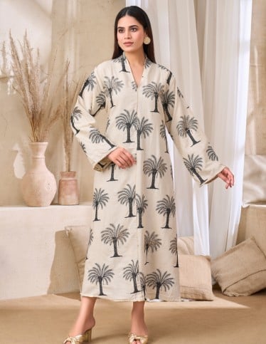 Desert Palm Printed Jalabiya