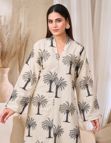 Desert Palm Printed Jalabiya