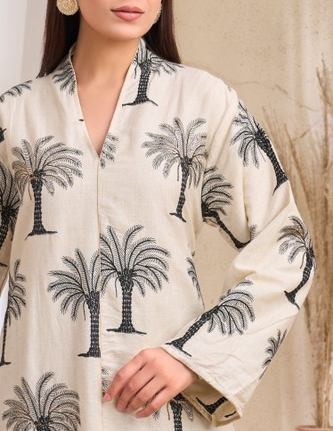 Desert Palm Printed Jalabiya