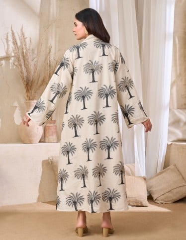 Desert Palm Printed Jalabiya