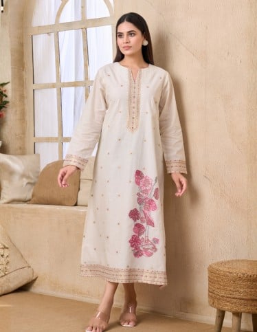 Artistic Floral Print Modern Jalabiya