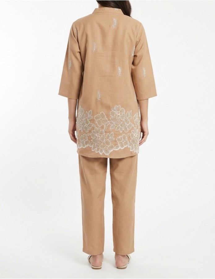 Elegant Embroidered Two-Piece Jalabiya Set