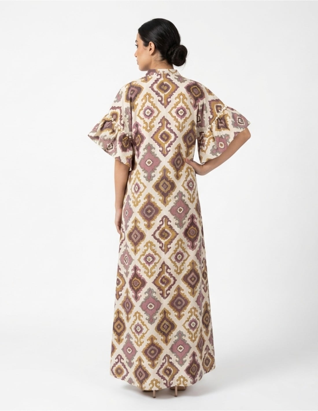 Bohemian Chic Jalabiya with Bold Ikat Print