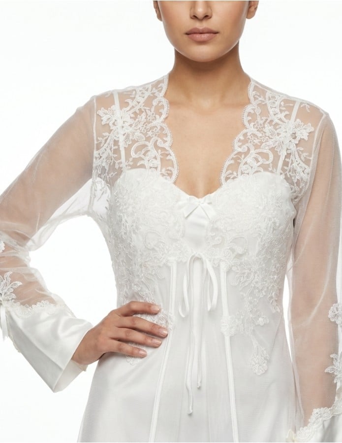 Ethereal White Lace Jalabiya