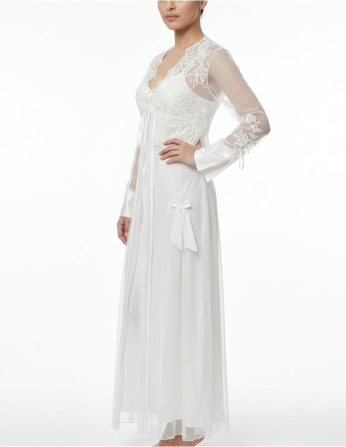 Ethereal White Lace Jalabiya