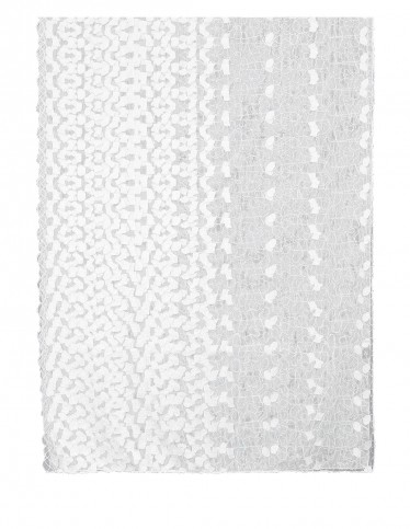 Elegant Dual-Pattern White Scarf
