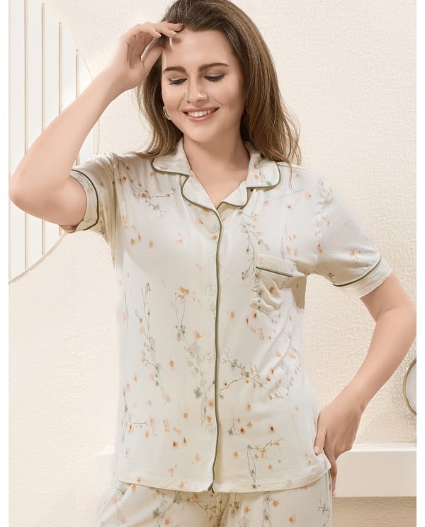 Spring Blossom Short Sleeve Pajama Set