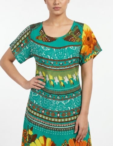 Turquoise Tropical Floral Jalabiya