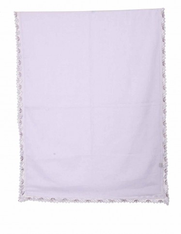 Premium Embroidered Lace Linen Scarf - Elegant Lavender