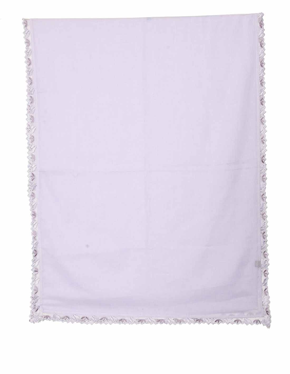 Premium Embroidered Lace Linen Scarf - Elegant Lavender