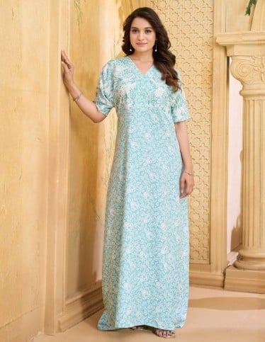 Light Turquoise Paisley Pattern Jalabiya