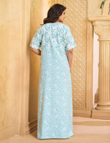 Light Turquoise Paisley Pattern Jalabiya