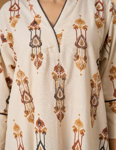 Traditional Motif Printed Kaftan