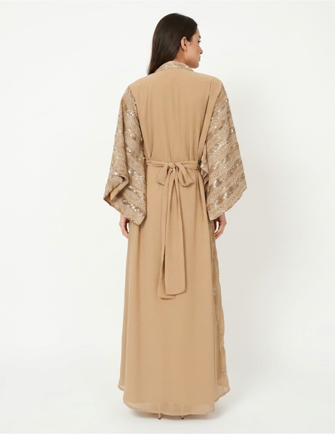 Elegant Gold Sequin Embroidered Jalabiya