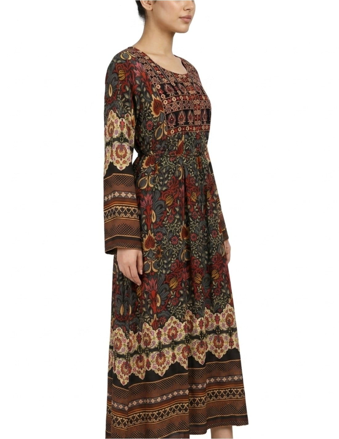 Bohemian Earth Tones Printed Jalabiya