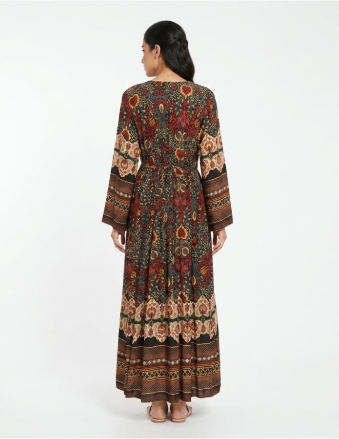 Bohemian Earth Tones Printed Jalabiya