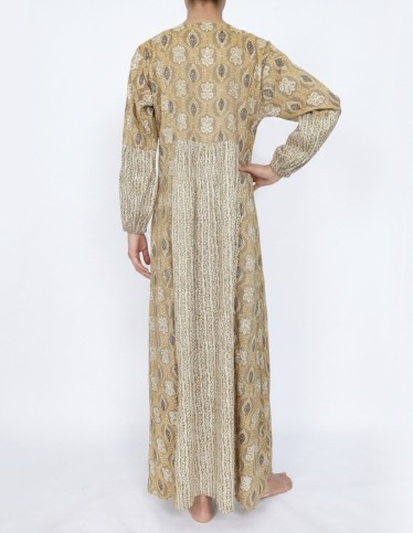 Elegant Earth-Tone Embroidered Jalabiya