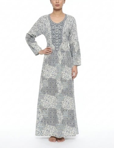 Sophisticated Floral Blue Patterned Jalabiya