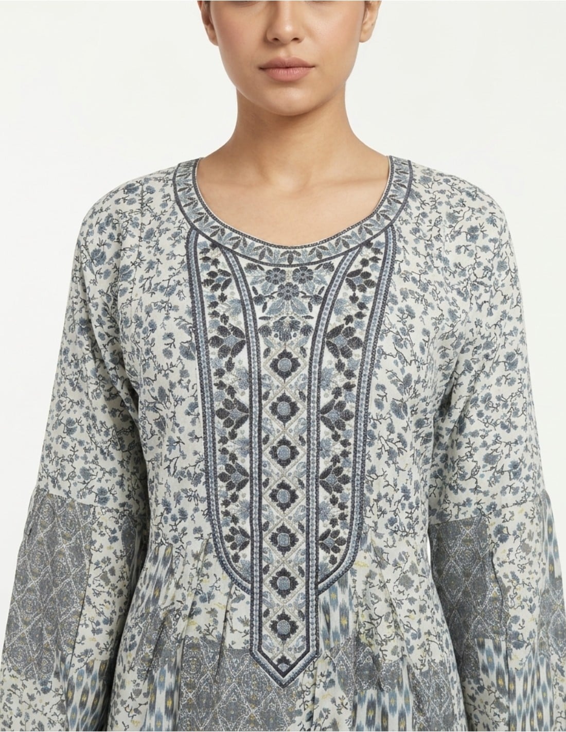 Sophisticated Floral Blue Patterned Jalabiya