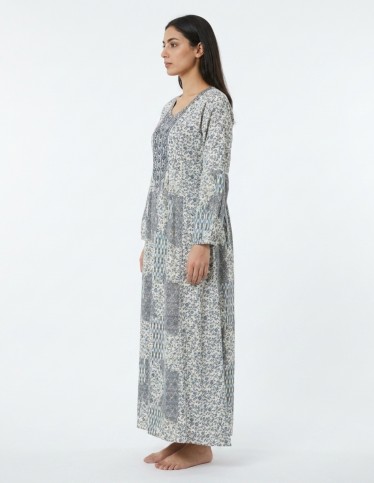 Sophisticated Floral Blue Patterned Jalabiya