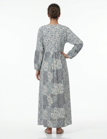 Sophisticated Floral Blue Patterned Jalabiya
