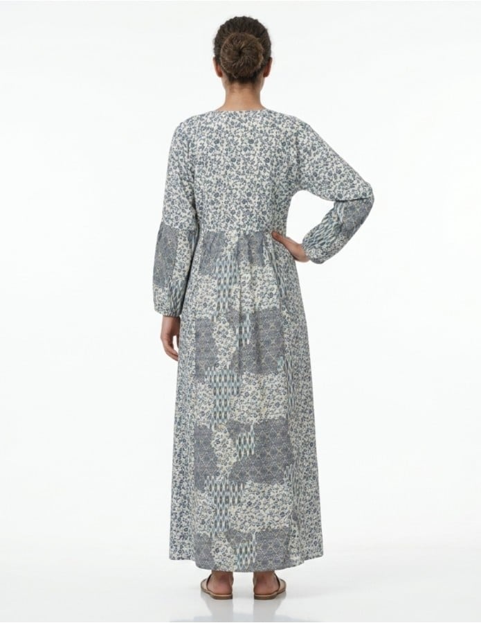 Sophisticated Floral Blue Patterned Jalabiya