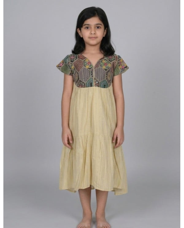 Kids Elegant Patchwork Yoke Jalabiya